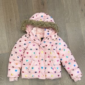 Gap Kids pink Hearts jacket. Size:S. Used.